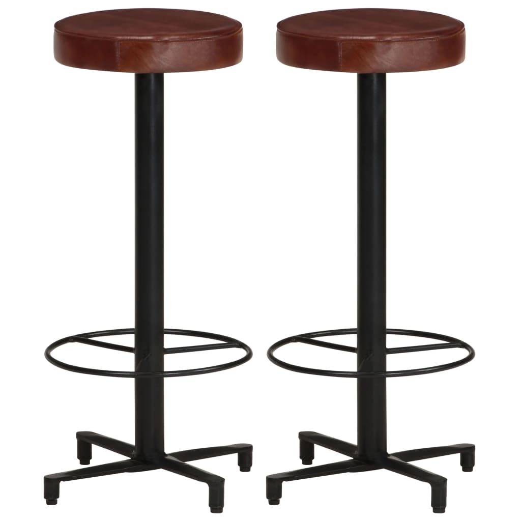 Tabourets De Bar Lot De 2 Cuir Véritable-2-76 cm-La-Fabrique-Industrielle