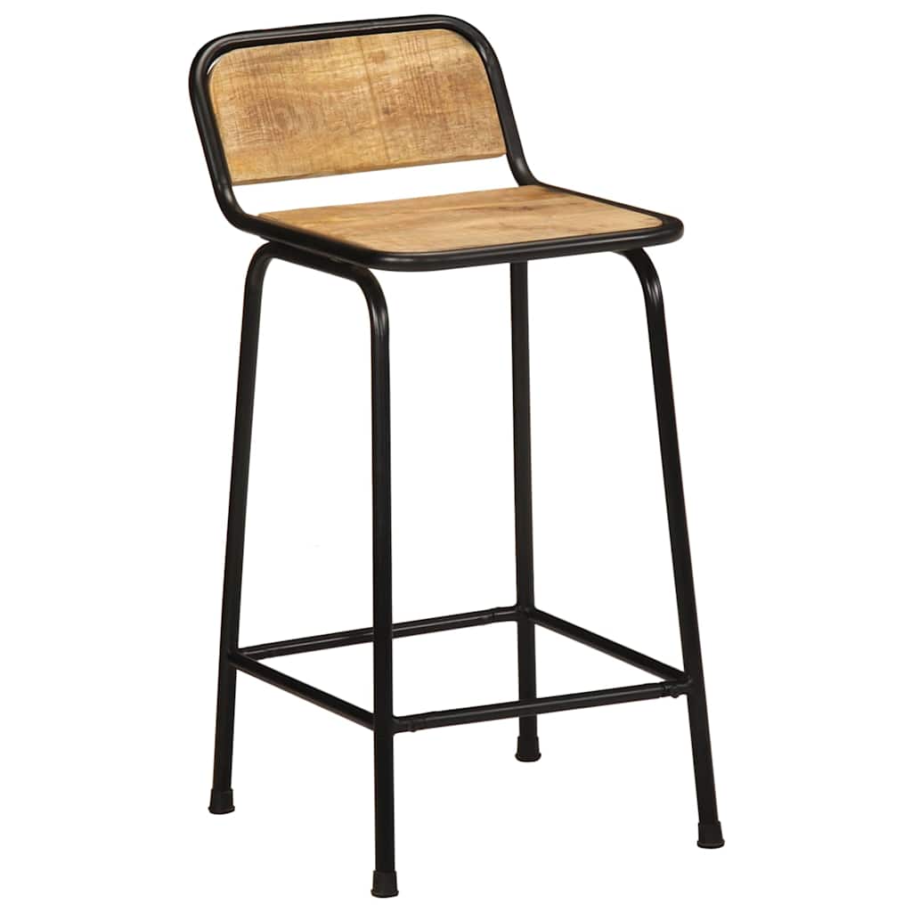 Tabourets De Bar Lot De 4 Bois Massif Manguier Brut-La-Fabrique-Industrielle