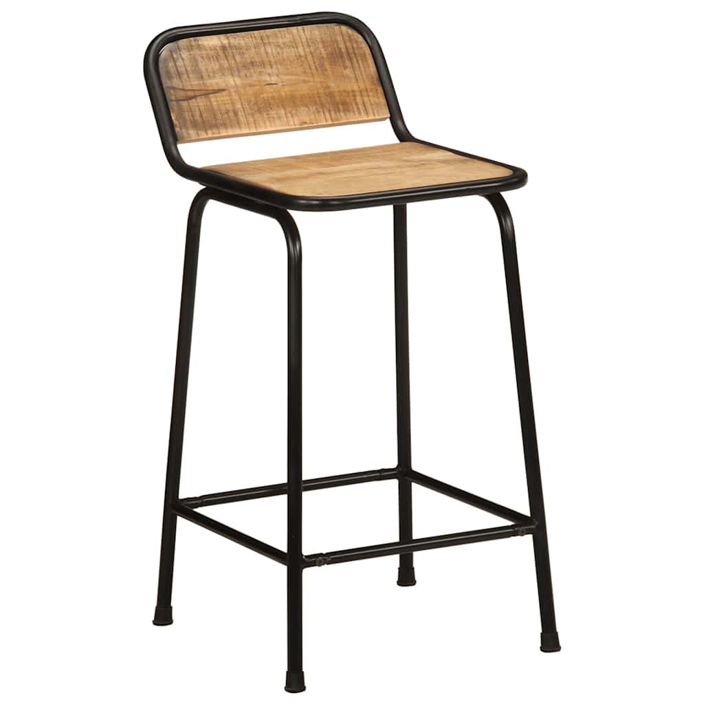 Tabourets De Bar Lot De 4 Bois Massif Manguier Brut-La-Fabrique-Industrielle
