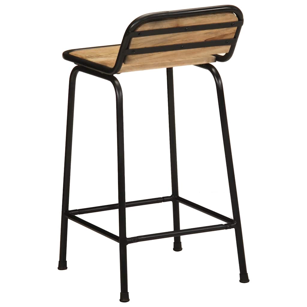 Tabourets De Bar Lot De 4 Bois Massif Manguier Brut-La-Fabrique-Industrielle
