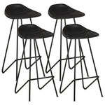 Tabourets De Bar Lot De 4 Cuir Véritable-Noir-4-La-Fabrique-Industrielle