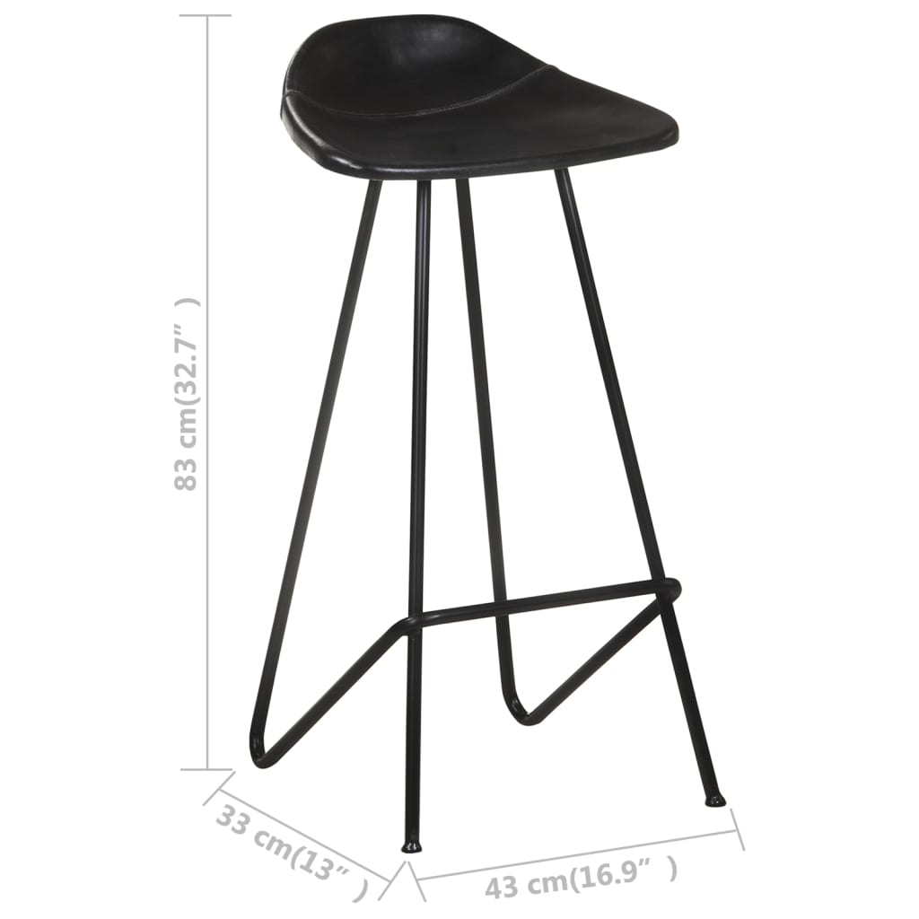 Tabourets De Bar Lot De 4 Cuir Véritable-La-Fabrique-Industrielle