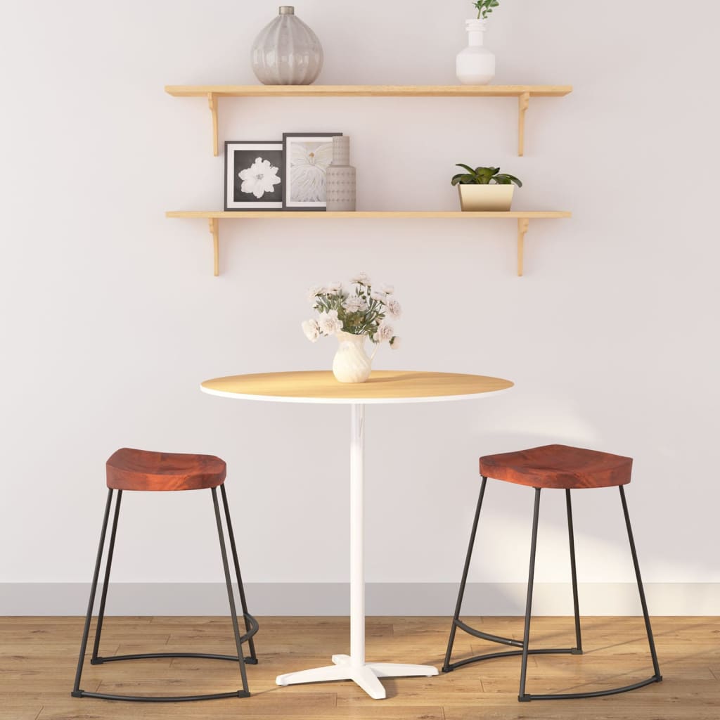 Tabourets de Bar Industriel en Bois et Métal Vintage-bois de manguier massif-2-46 x 38 x 52 cm-La-Fabrique-Industrielle