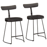 Tabourets de Bar en Bois et Métal Industriel Noir-bois de manguier massif-2-49 x 43 x 79 cm-La-Fabrique-Industrielle