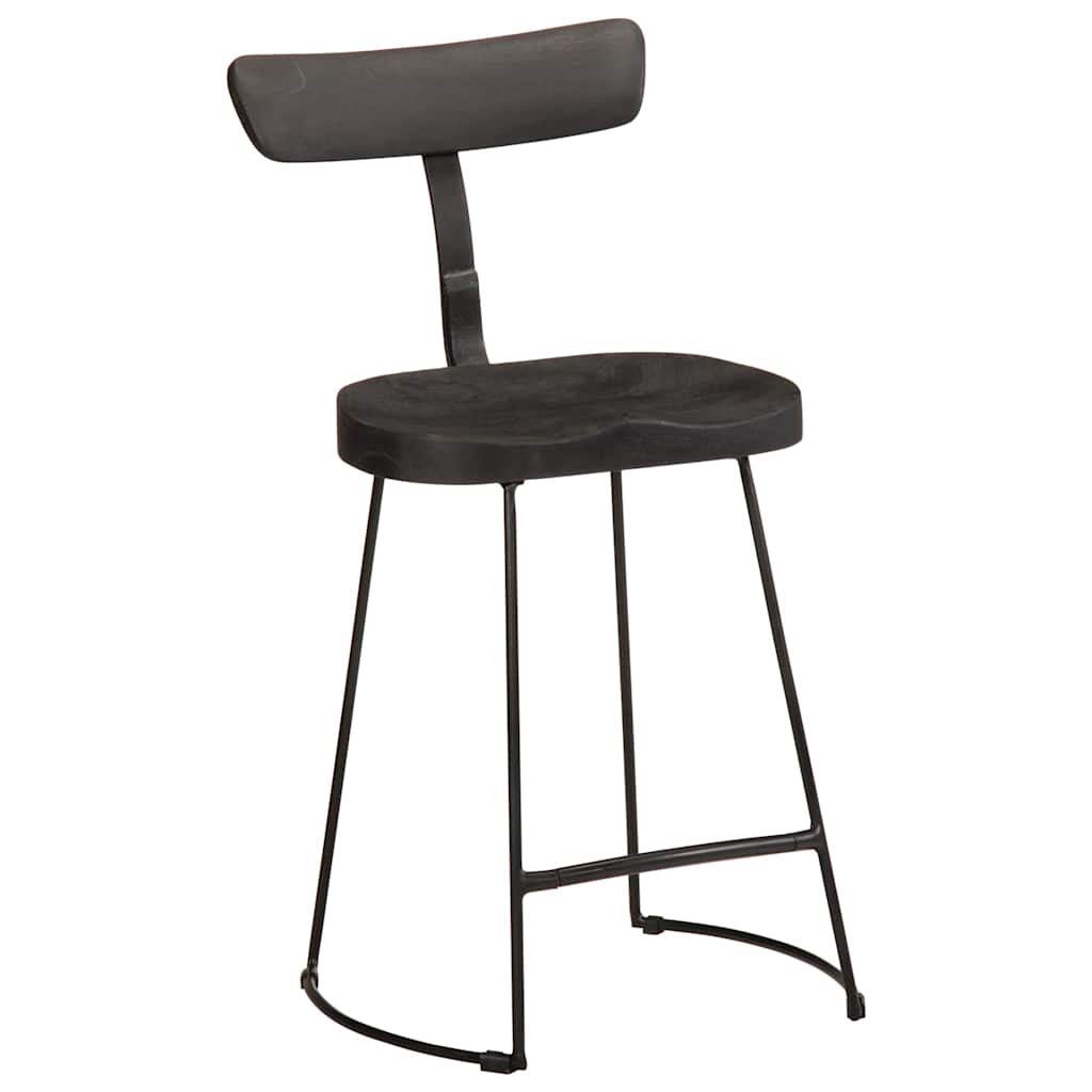 Tabourets de Bar en Bois et Métal Industriel Noir-La-Fabrique-Industrielle