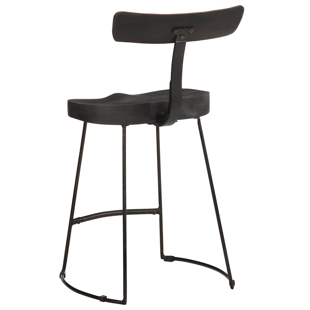 Tabourets de Bar en Bois et Métal Industriel Noir-La-Fabrique-Industrielle