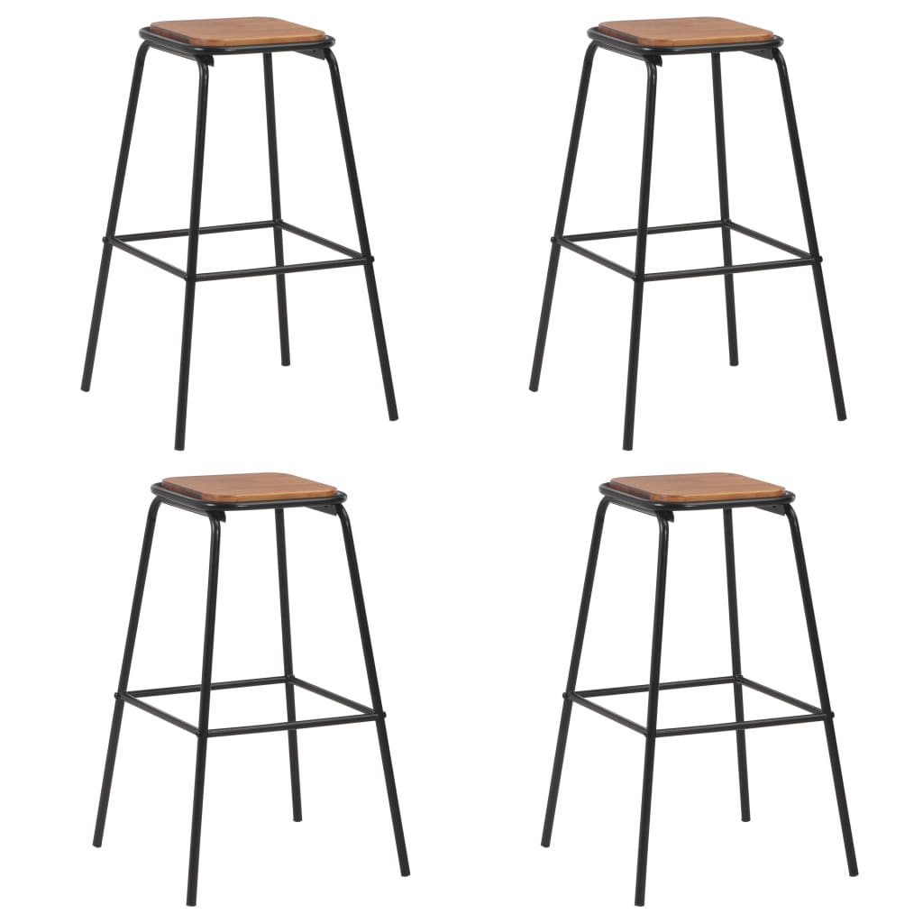 Tabourets de Bar en Métal Noir Design Industriel-Marron-4-La-Fabrique-Industrielle