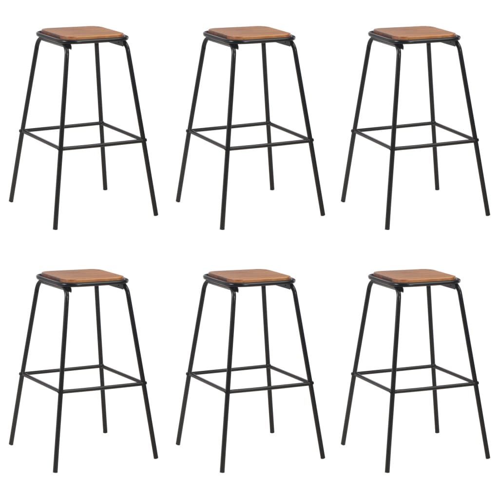 Tabourets de Bar en Métal Noir Design Industriel-Marron-6-La-Fabrique-Industrielle