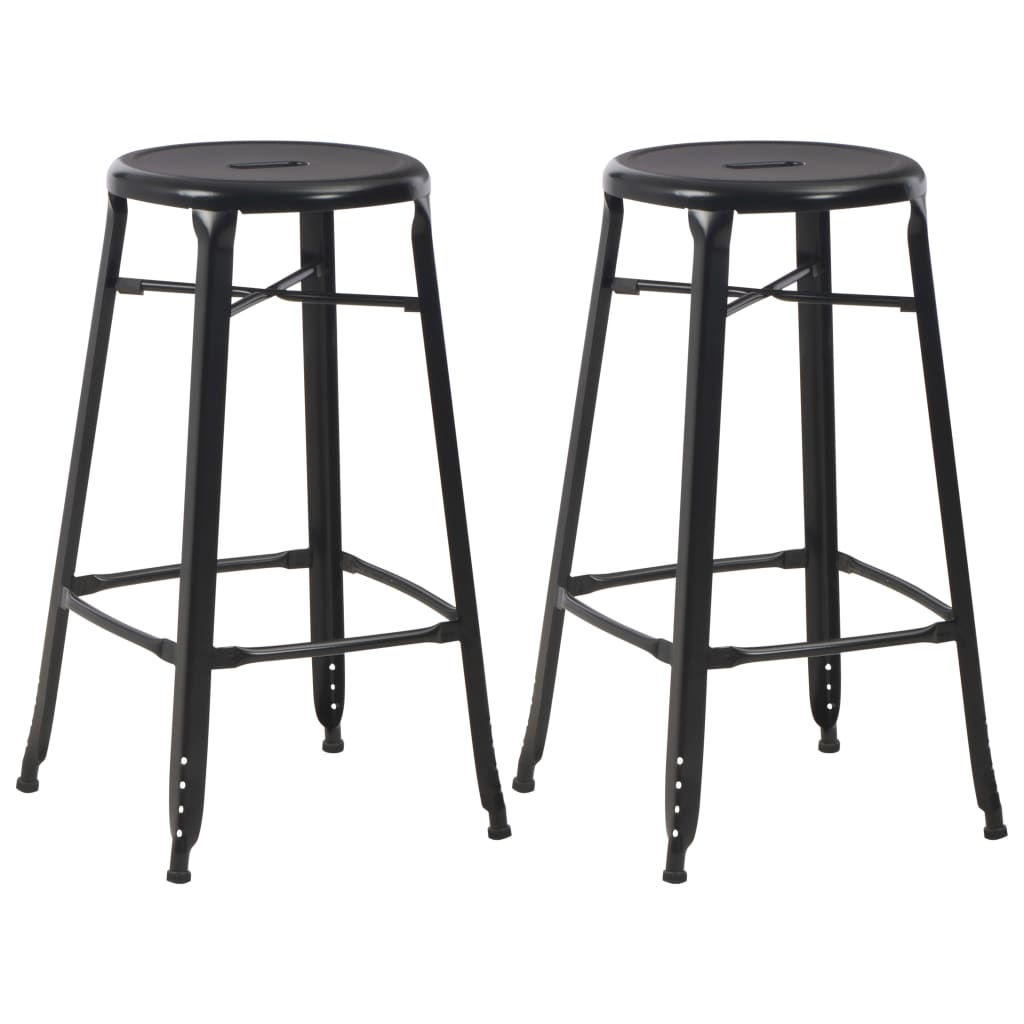 Tabourets de Bar en Métal Noir Design Industriel-Noir-2-La-Fabrique-Industrielle