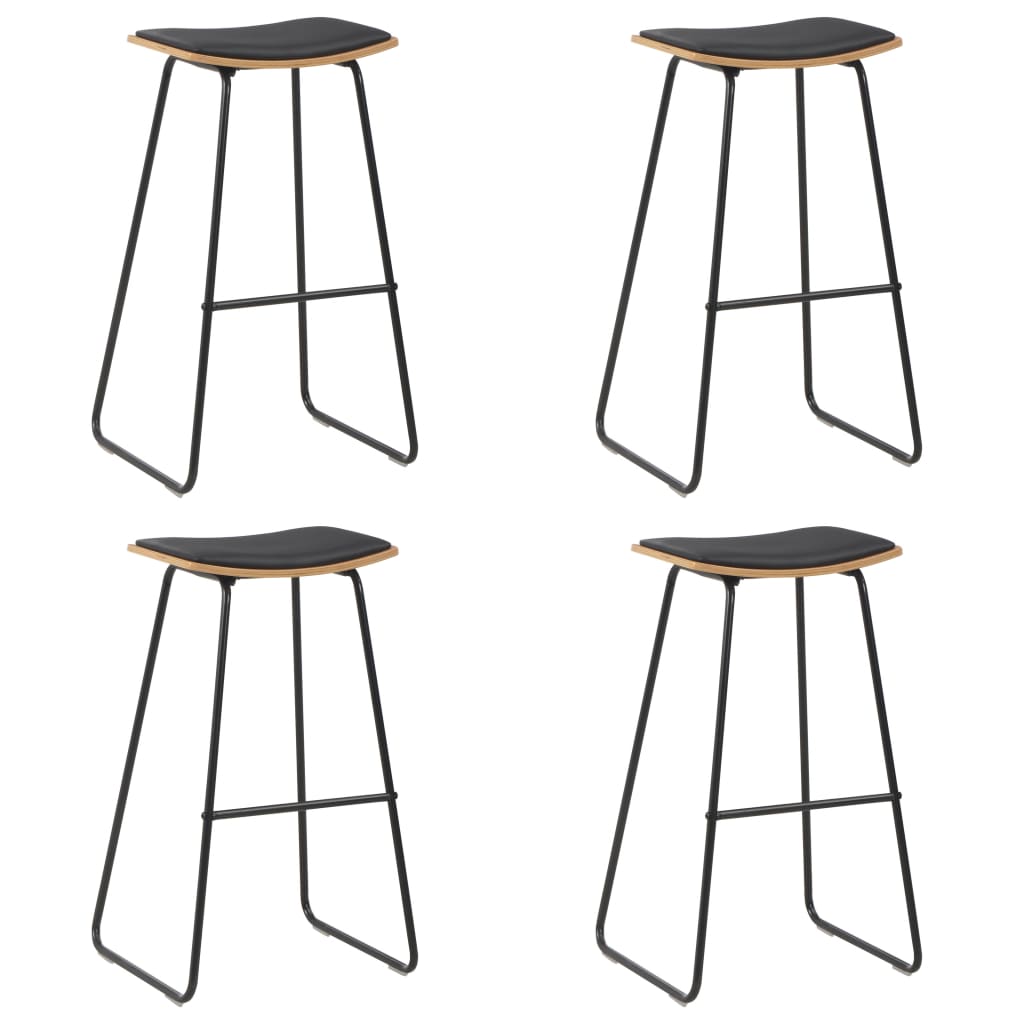Tabourets de Bar en Métal Noir Design Industriel-Noir et marron-4-La-Fabrique-Industrielle