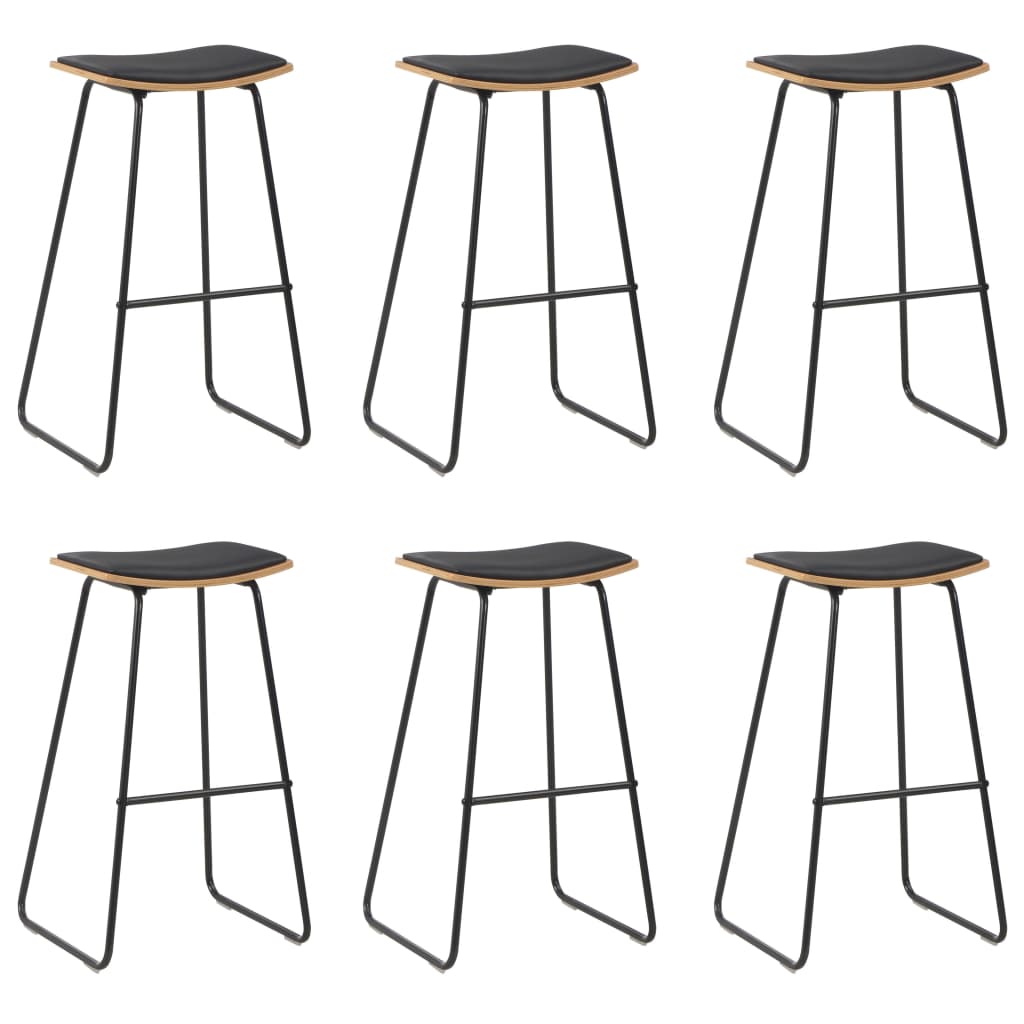 Tabourets de Bar en Métal Noir Design Industriel-Noir et marron-6-La-Fabrique-Industrielle