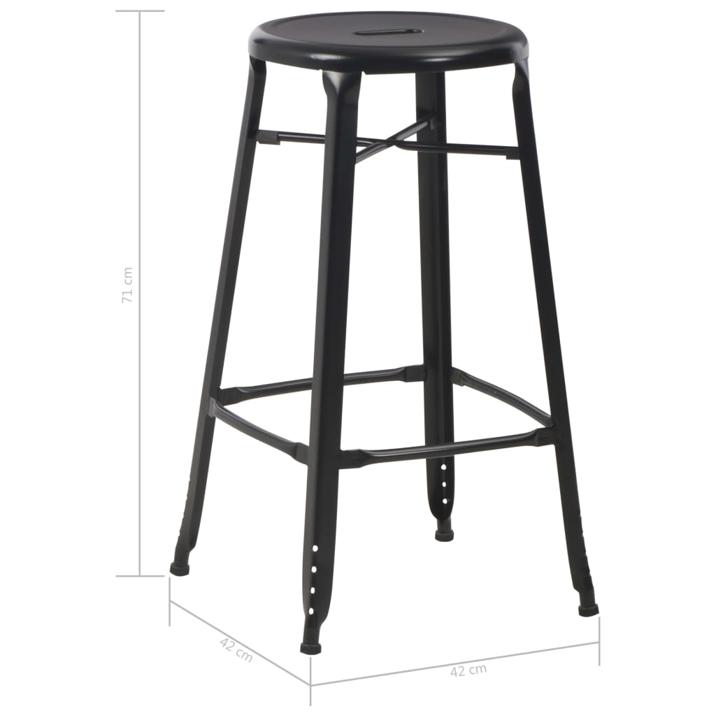 Tabourets de Bar en Métal Noir Design Industriel-La-Fabrique-Industrielle