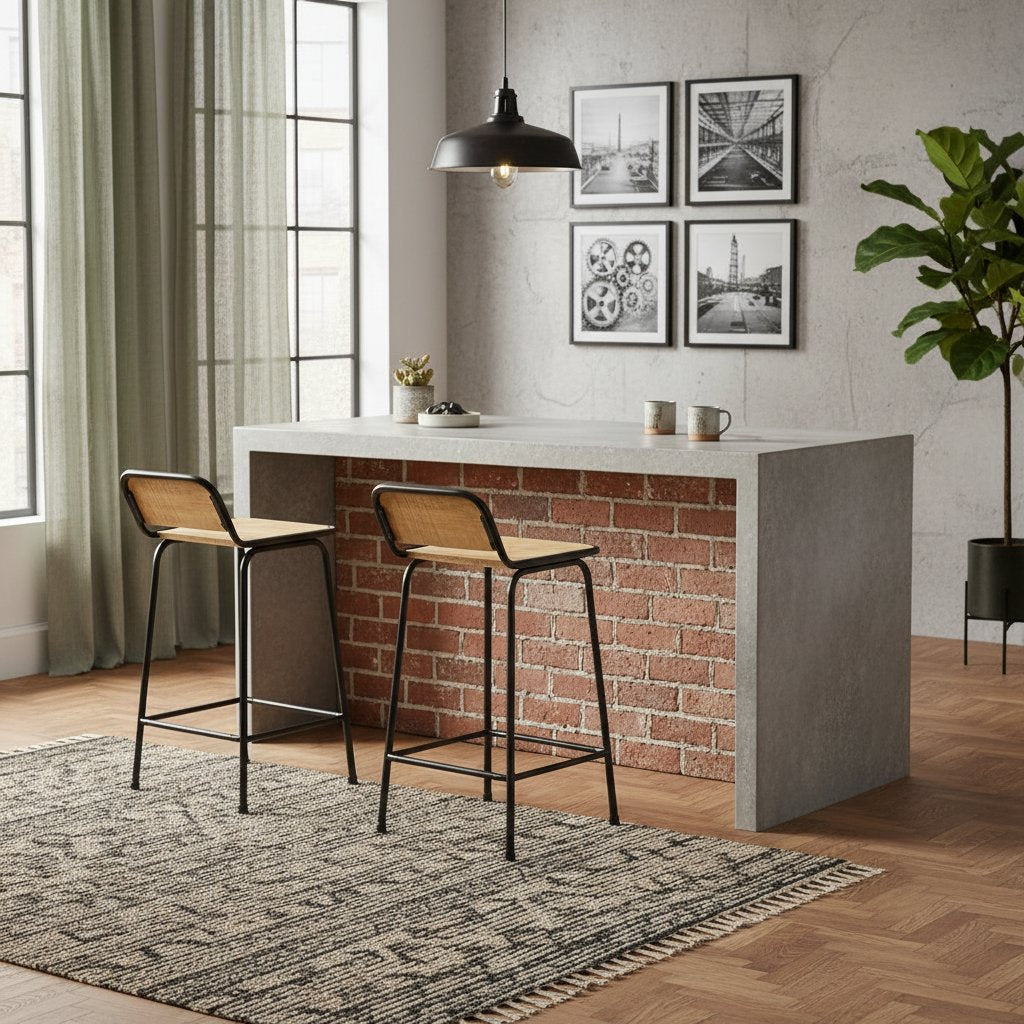 Tabourets De Bar Lot De 4 Bois Massif Manguier Brut