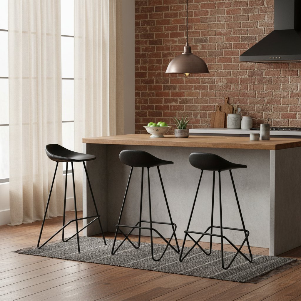 Tabourets De Bar Lot De 4 Cuir Véritable