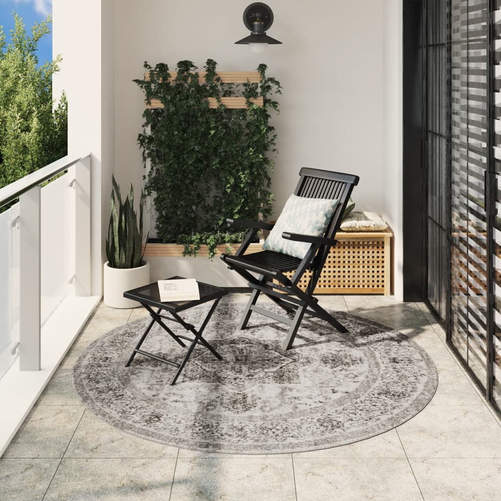 Tapis Arbizu Intérieur Extérieur Design Vintage-Gris-Ø 200 cm-La-Fabrique-Industrielle