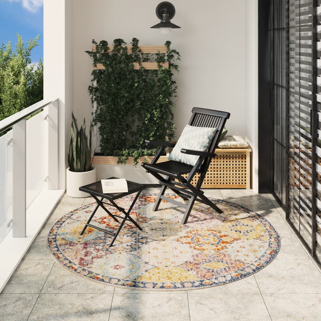 Tapis Arbizu Intérieur Extérieur Design Vintage-Multicolore-Ø 200 cm-La-Fabrique-Industrielle