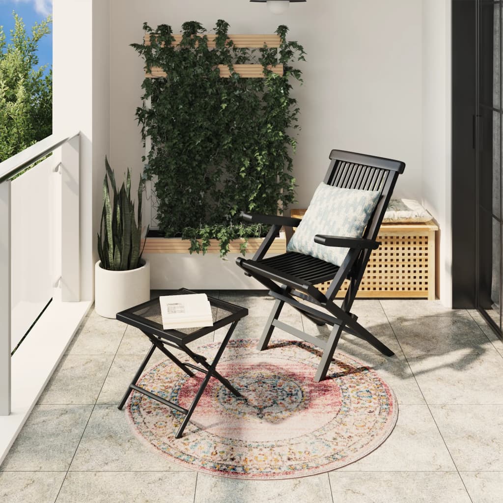 Tapis Arbizu Intérieur Extérieur Design Vintage-Rose-Ø 120 cm-La-Fabrique-Industrielle