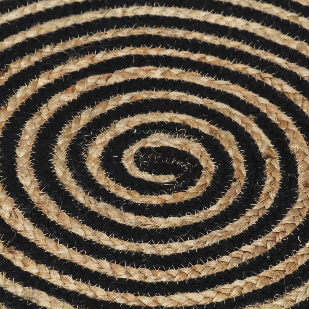 Tapis Fait À La Main Jute Avec Design De Spirale-La-Fabrique-Industrielle