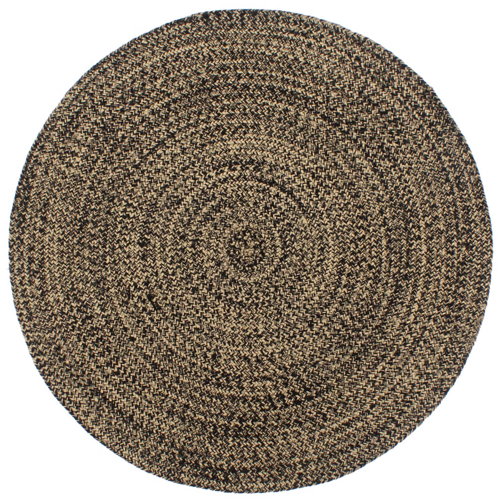 Tapis Fait À La Main Jute Et Marron-Noir-240 cm-La-Fabrique-Industrielle