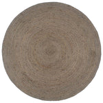 Tapis Fait À La Main Jute Rond-Gris-210 cm-La-Fabrique-Industrielle