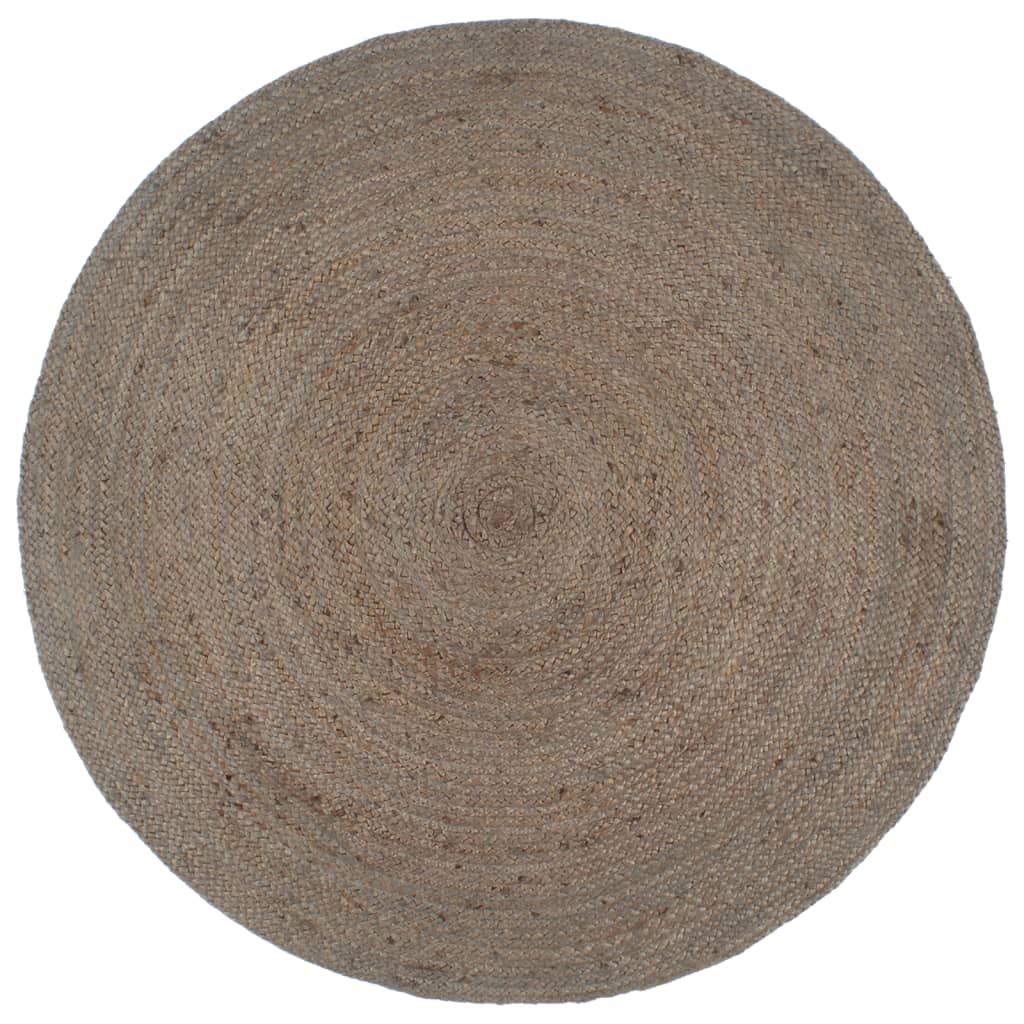 Tapis Fait À La Main Jute Rond-Gris-240 cm-La-Fabrique-Industrielle