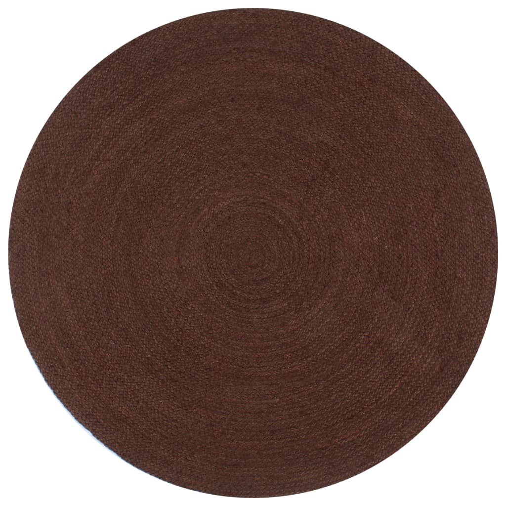 Tapis Fait À La Main Jute Rond-Marron-150 cm-La-Fabrique-Industrielle