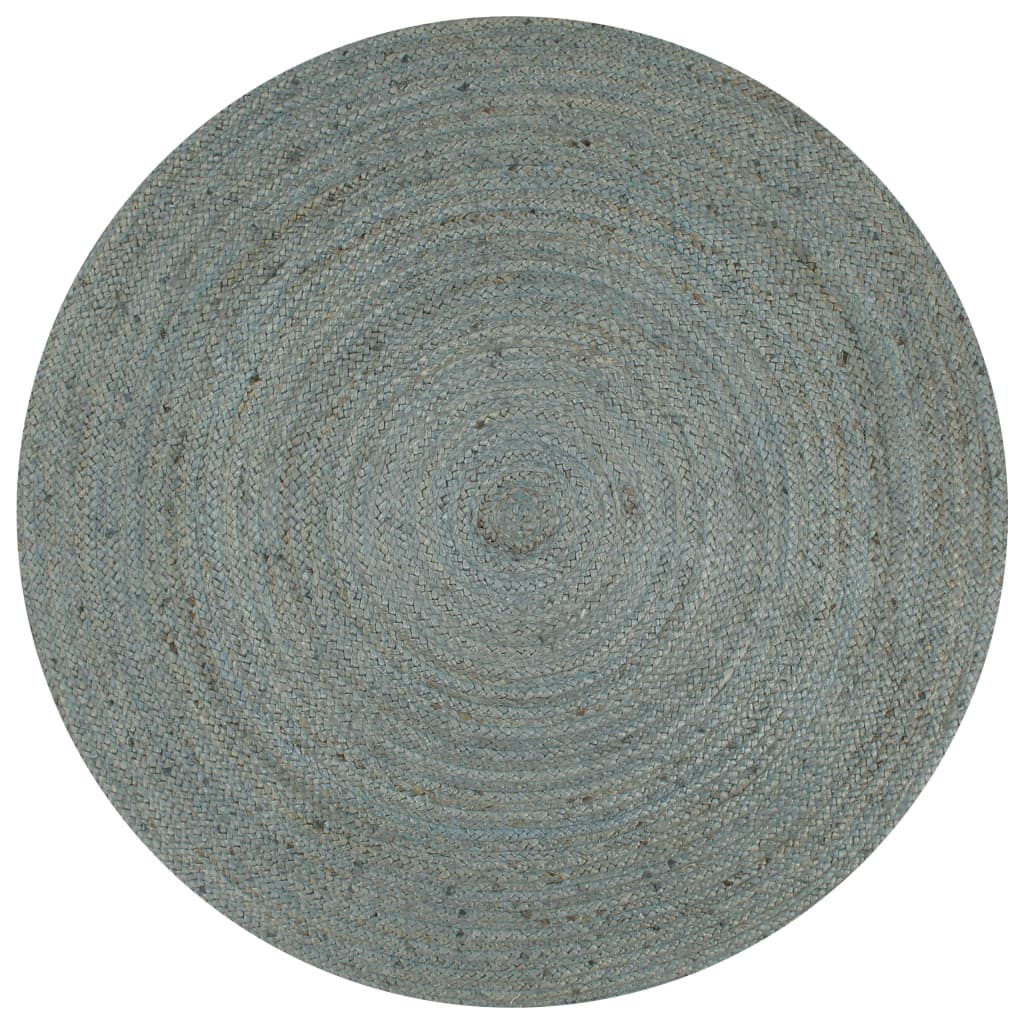 Tapis Fait À La Main Jute Rond-Vert olive-120 cm-La-Fabrique-Industrielle