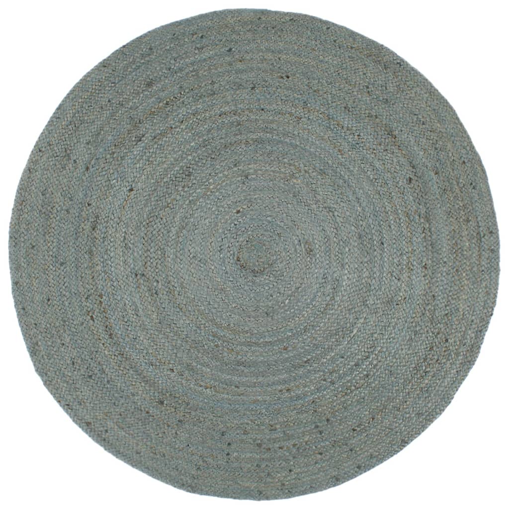 Tapis Fait À La Main Jute Rond-Vert olive-180 cm-La-Fabrique-Industrielle