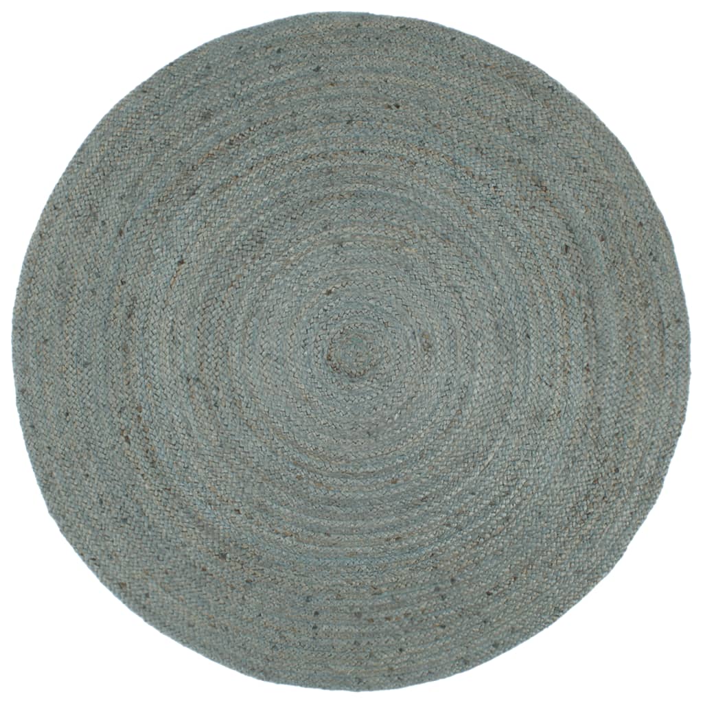 Tapis Fait À La Main Jute Rond-Vert olive-210 cm-La-Fabrique-Industrielle