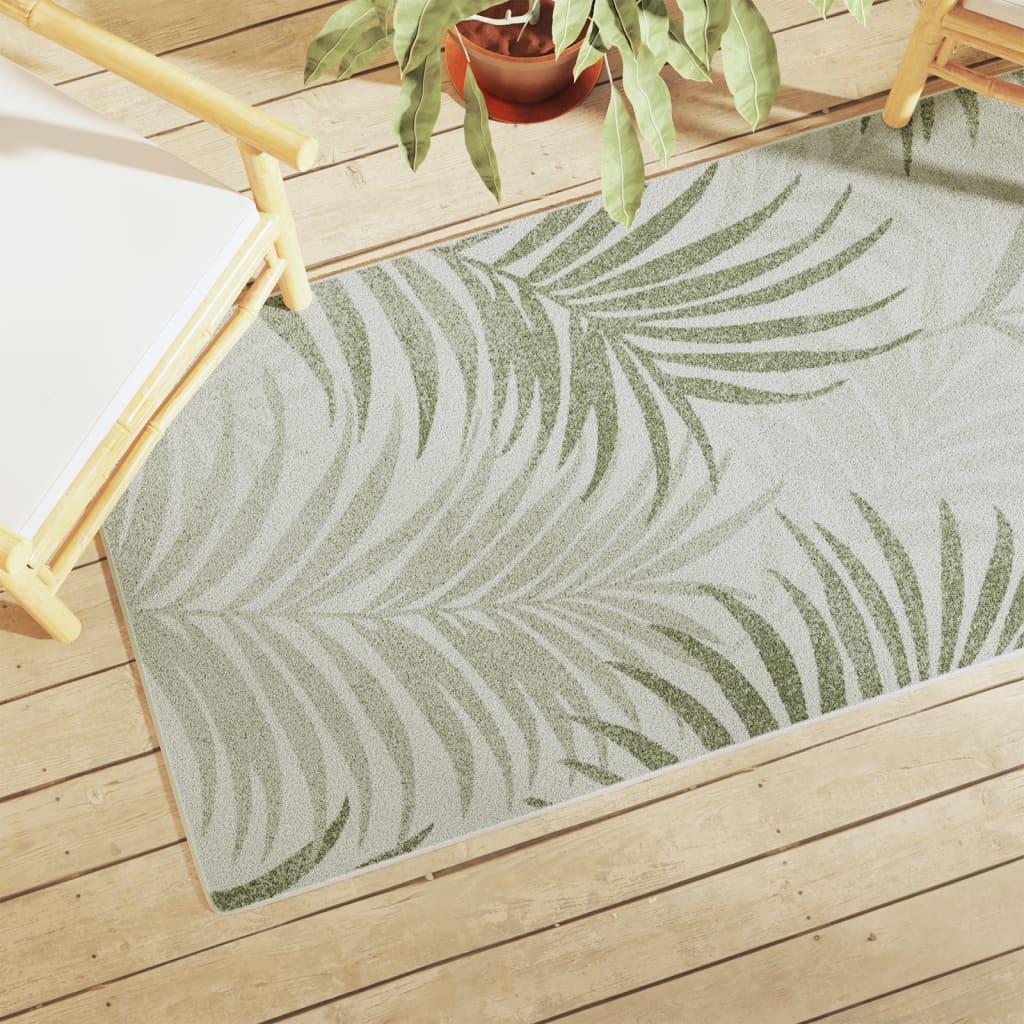 Tapis Intérieur Extérieur À Poils Courts 160X230Cm Antidérapant-Feuille-80 x 150 cm-La-Fabrique-Industrielle