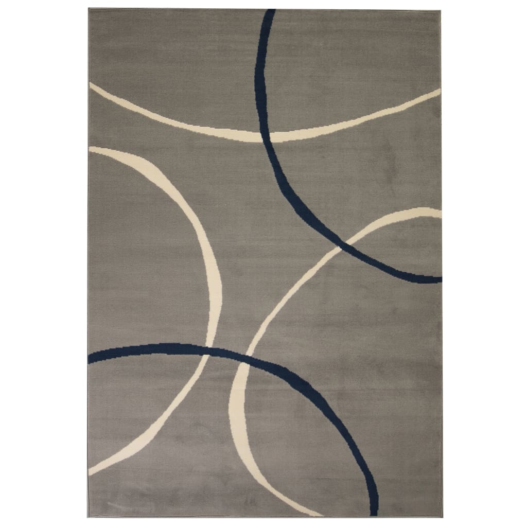 Tapis Moderne Design De Cercles Gris-La-Fabrique-Industrielle