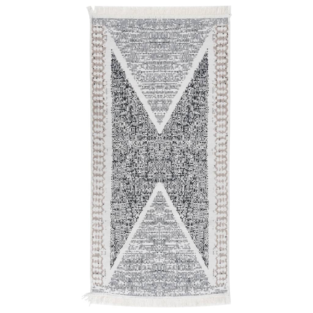 Tapis Noir Et Gris Coton-80 x 150 cm-La-Fabrique-Industrielle