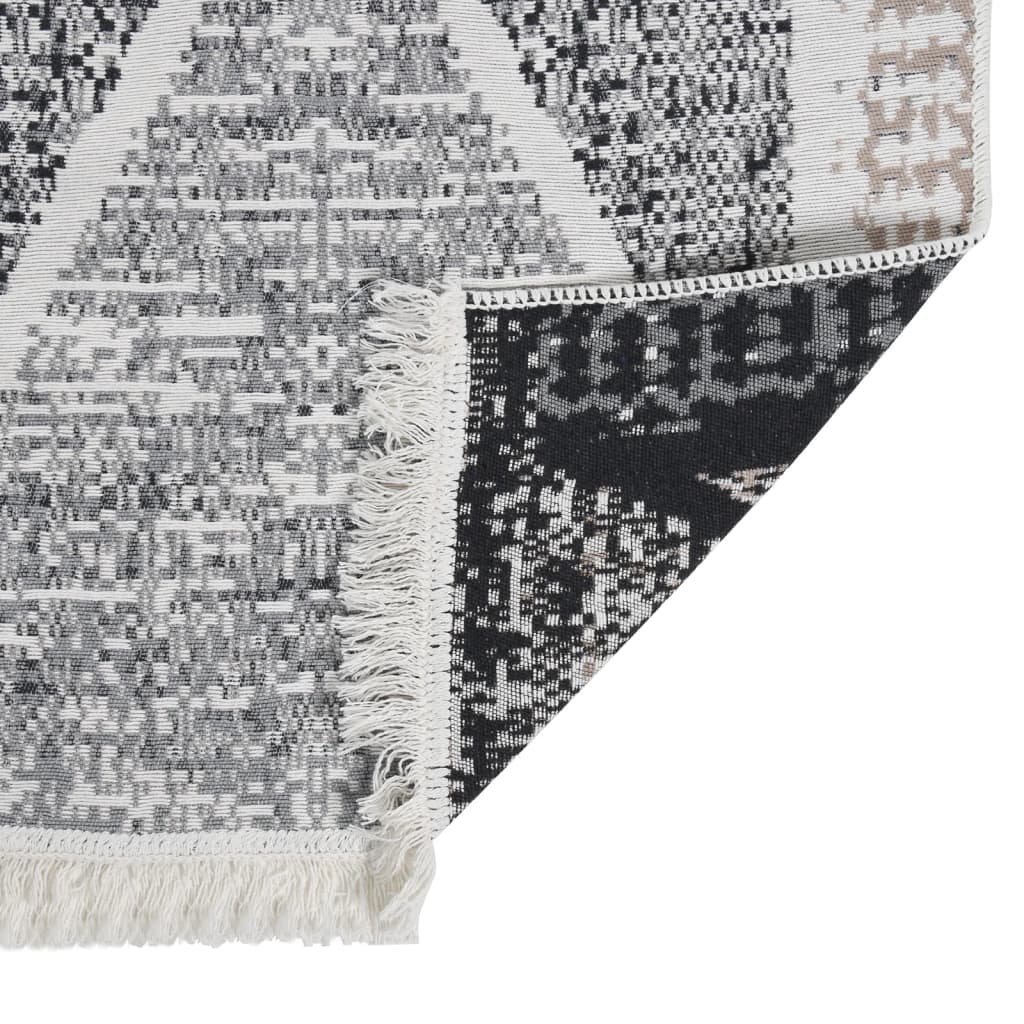 Tapis Noir Et Gris Coton-La-Fabrique-Industrielle