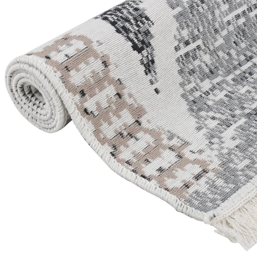 Tapis Noir Et Gris Coton-La-Fabrique-Industrielle