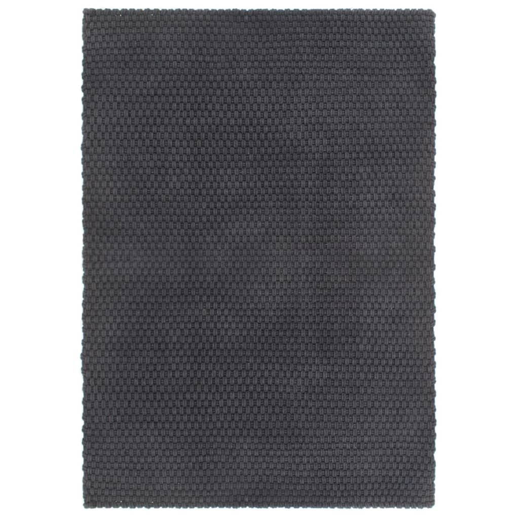 Tapis Rectangulaire Coton-Anthracite-160 x 230 cm-La-Fabrique-Industrielle