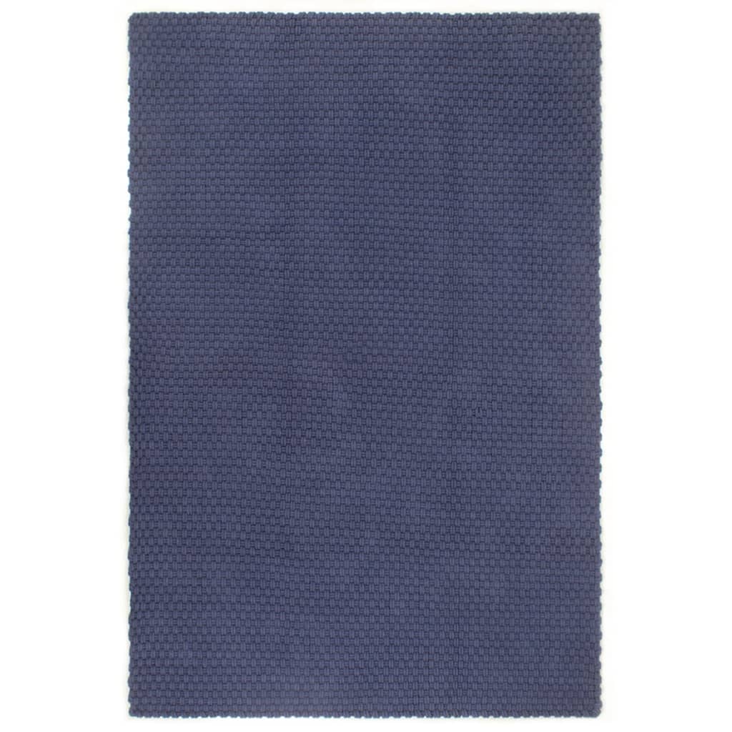 Tapis Rectangulaire Coton-Bleu-120 x 180 cm-La-Fabrique-Industrielle