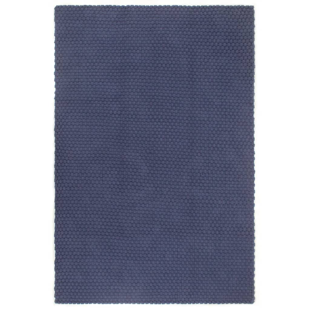 Tapis Rectangulaire Coton-Bleu-160 x 230 cm-La-Fabrique-Industrielle