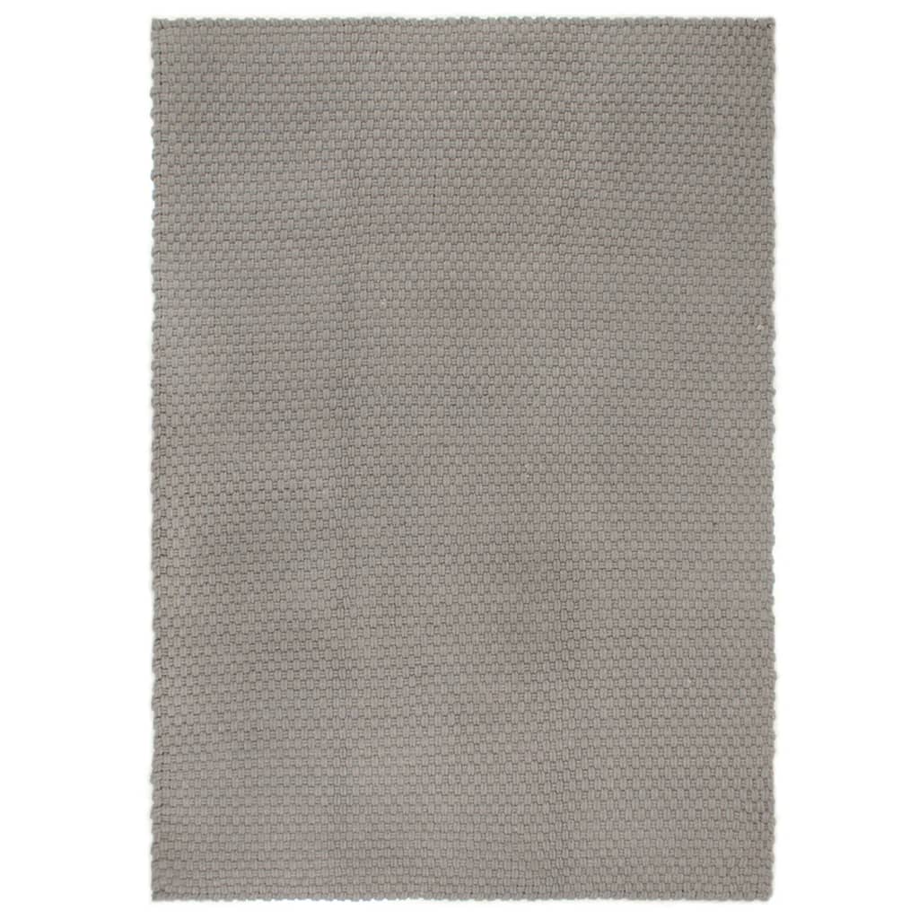 Tapis Rectangulaire Coton-Gris-120 x 180 cm-La-Fabrique-Industrielle