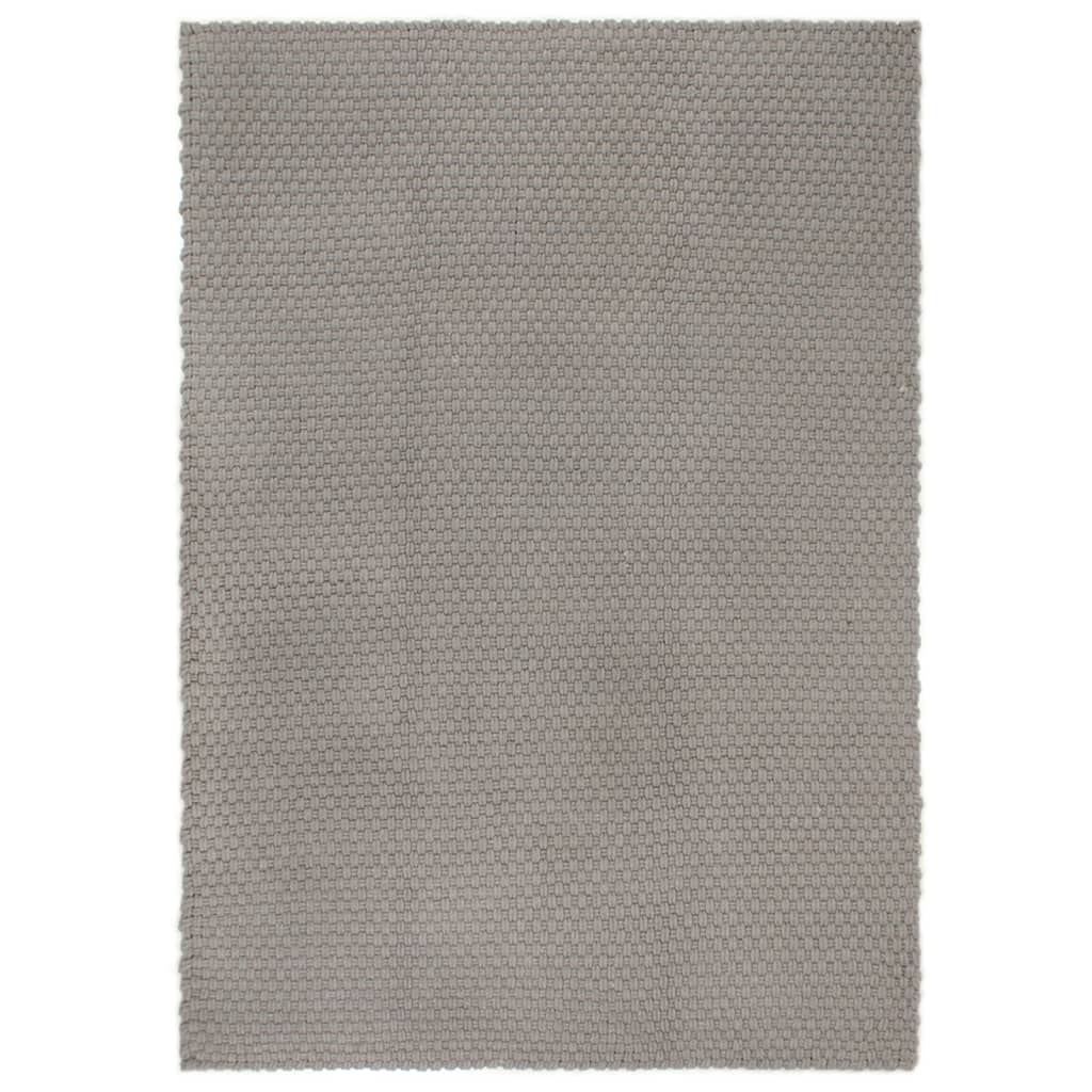 Tapis Rectangulaire Coton-Gris-80 x 160 cm-La-Fabrique-Industrielle