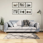 Tapis Shaggy À Poils Longs Moderne Beige Anthracite Beige Et Anthracite-120 x 120 cm-La-Fabrique-Industrielle
