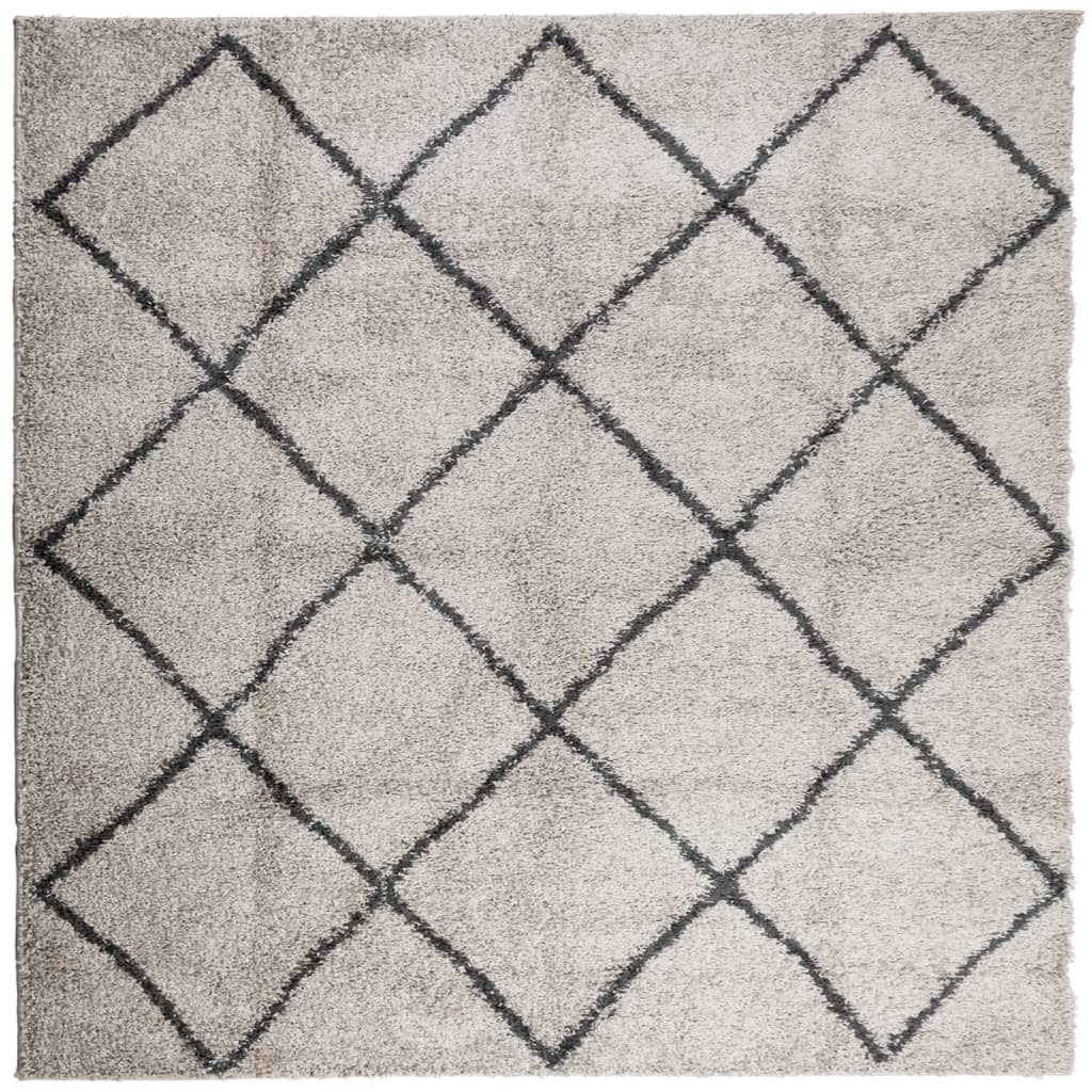 Tapis Shaggy À Poils Longs Moderne Beige Anthracite Beige Et Anthracite-La-Fabrique-Industrielle
