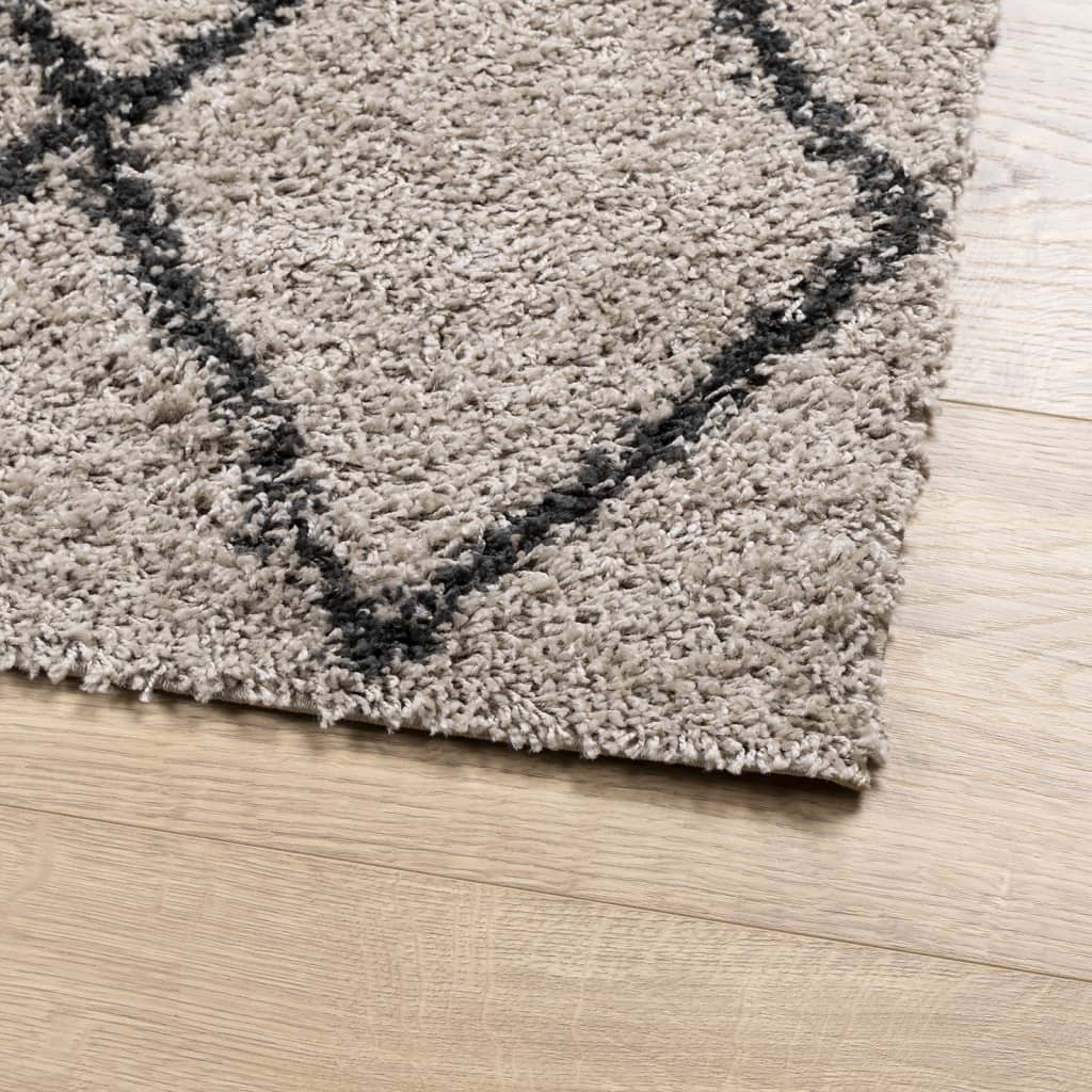 Tapis Shaggy À Poils Longs Moderne Beige Anthracite Beige Et Anthracite-La-Fabrique-Industrielle