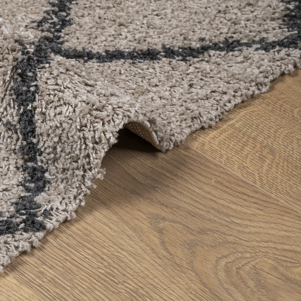 Tapis Shaggy À Poils Longs Moderne Beige Anthracite Beige Et Anthracite-La-Fabrique-Industrielle