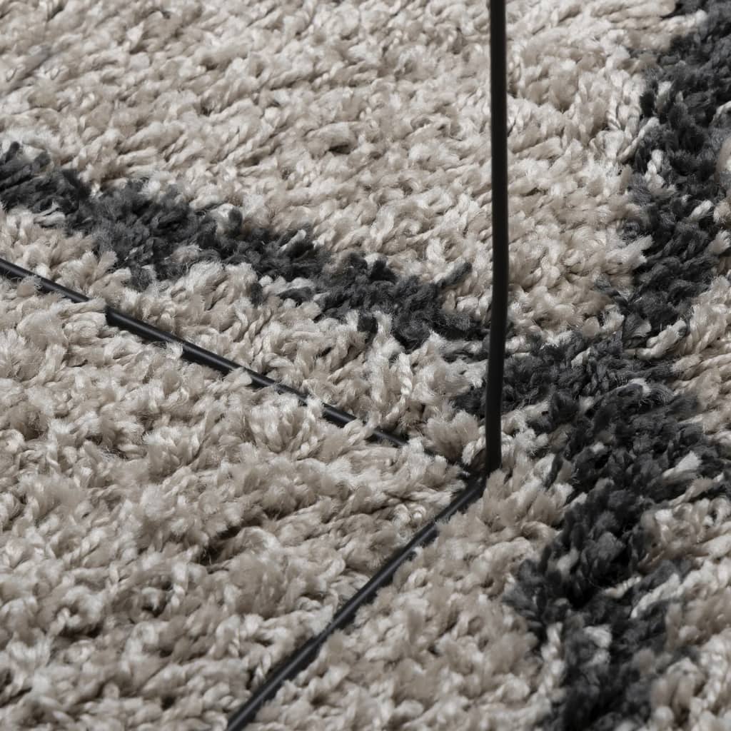 Tapis Shaggy À Poils Longs Moderne Beige Anthracite Beige Et Anthracite-La-Fabrique-Industrielle