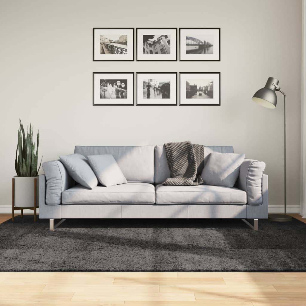 Tapis Shaggy Pamplona Poils Longs Moderne Anthracite-160 x 230 cm-La-Fabrique-Industrielle