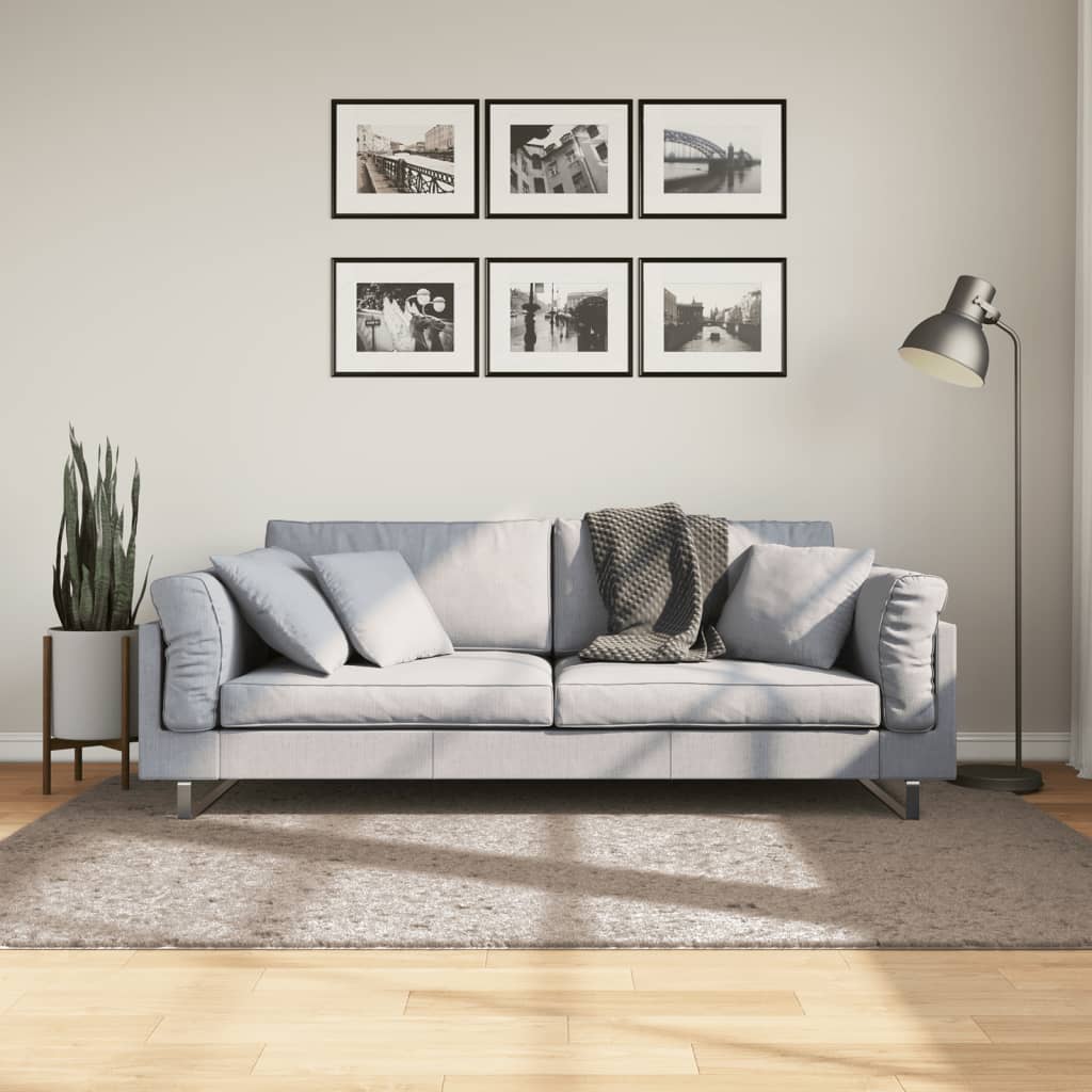 Tapis Shaggy Pamplona Poils Longs Moderne Beige-140 x 200 cm-La-Fabrique-Industrielle