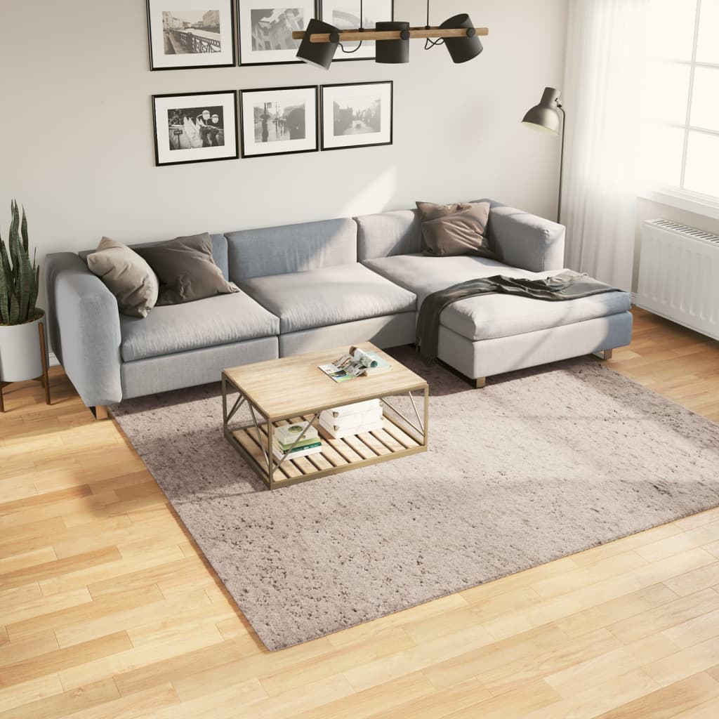Tapis Shaggy Pamplona Poils Longs Moderne Beige-240 x 240 cm-La-Fabrique-Industrielle