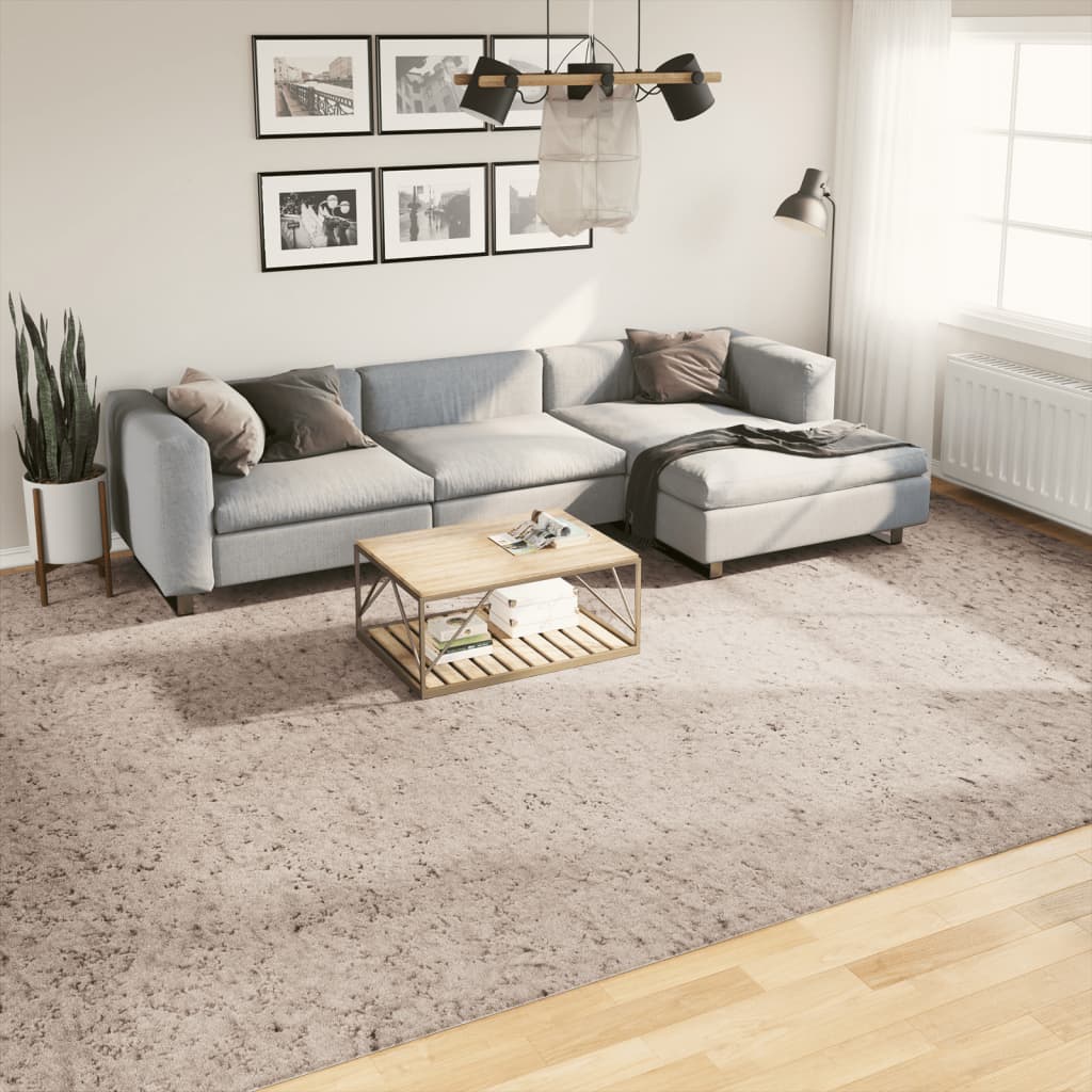 Tapis Shaggy Pamplona Poils Longs Moderne Beige-300 x 400 cm-La-Fabrique-Industrielle