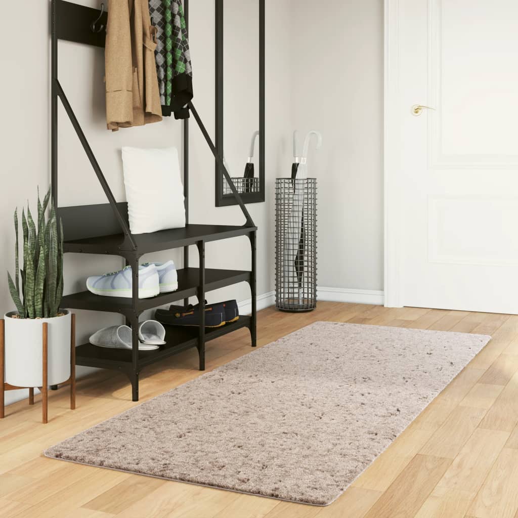 Tapis Shaggy Pamplona Poils Longs Moderne Beige-80 x 200 cm-La-Fabrique-Industrielle
