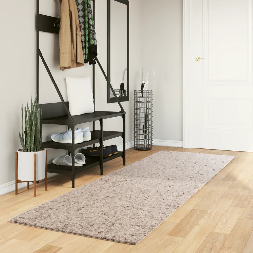 Tapis Shaggy Pamplona Poils Longs Moderne Beige-80 x 250 cm-La-Fabrique-Industrielle